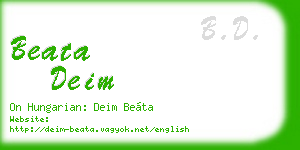 beata deim business card